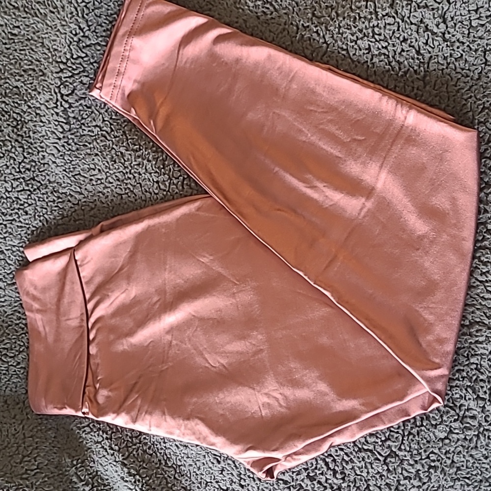 Red Metallic Leggings.